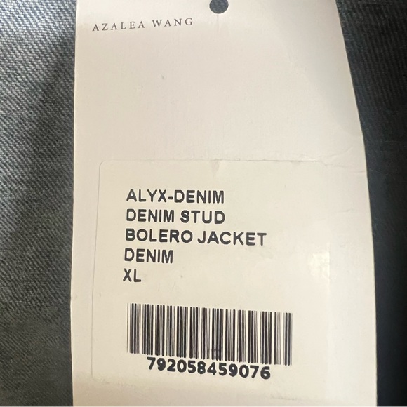 New Azalea Wang Alex Denim Draped Studded Jacket - Picture 8 of 8